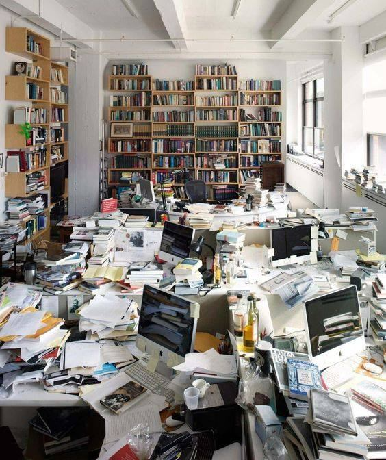 "NEW YORK REVIEW OF BOOKS" OFFICE.
The people who work here know where everything is.