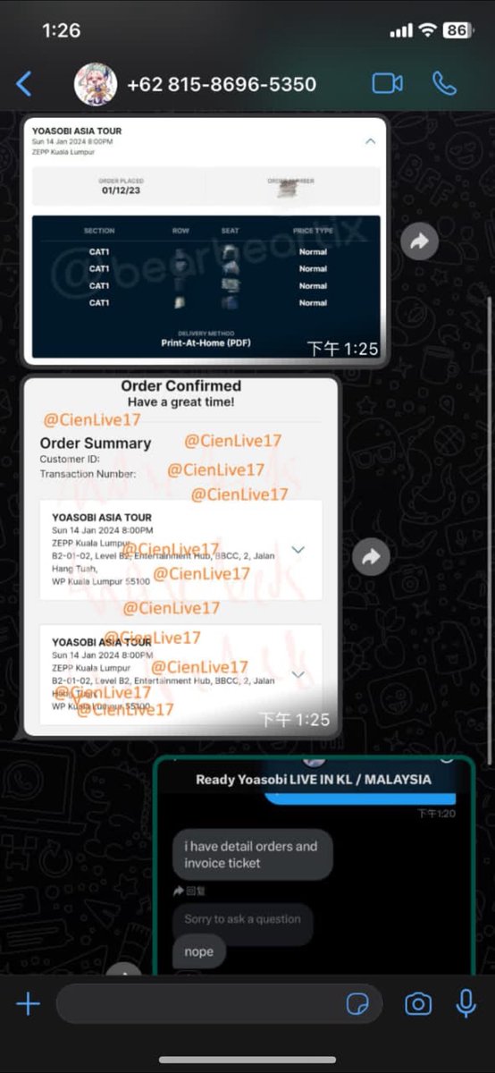 bearbeartix's tweet photo. PLEASE BE AWARE OF THIS SCAMMER @CienLive17

They stole our pics and pretended as their purchase history.

As you can see below, there’s our watermark inside, but still they used our pic shamelessly.

PLEASE BE CAREFUL GUYS 😭🙏🏻 https://t.co/ClIldplF5g