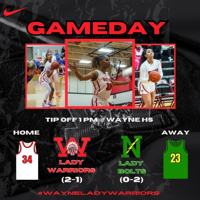 WayneGirlsBBall's tweet photo. Our Lady Warriors look to defend home court in a GWOC battle against the Northmont Thuderbolts

Tip-off 1pm 

#goladywarriors https://t.co/33CdmHAr78