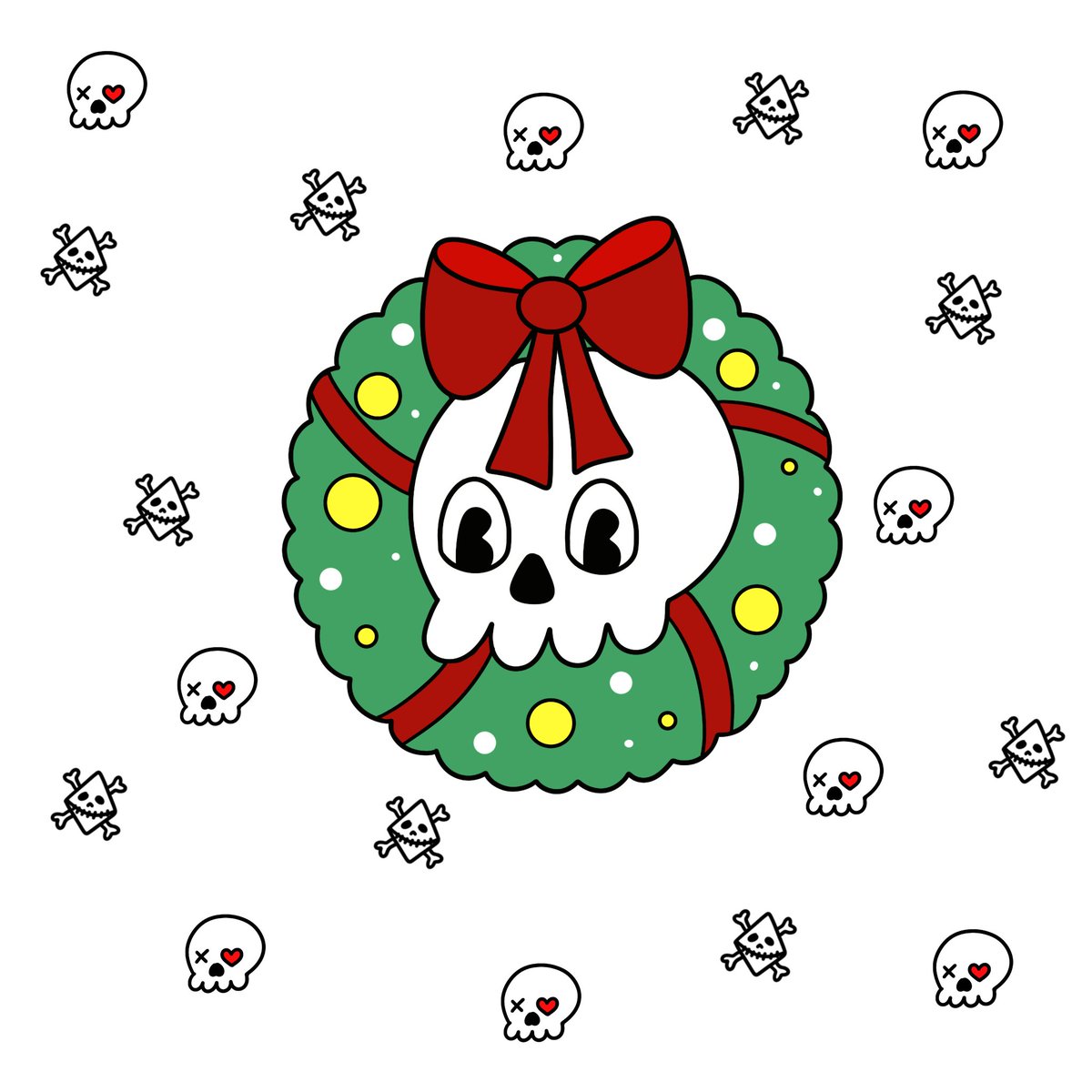 Today's xmas doodle is all about <a href="/the_mories/">The Mories 💀</a> 🎄💀 
#FaMorie ❤️