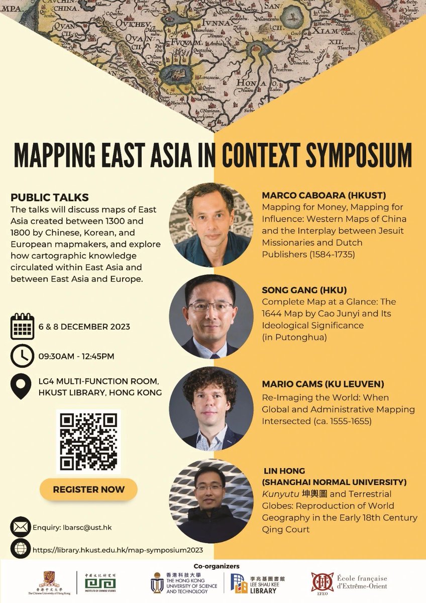 Map lovers, four map talks on East Asian maps next week, in presence and on zoom