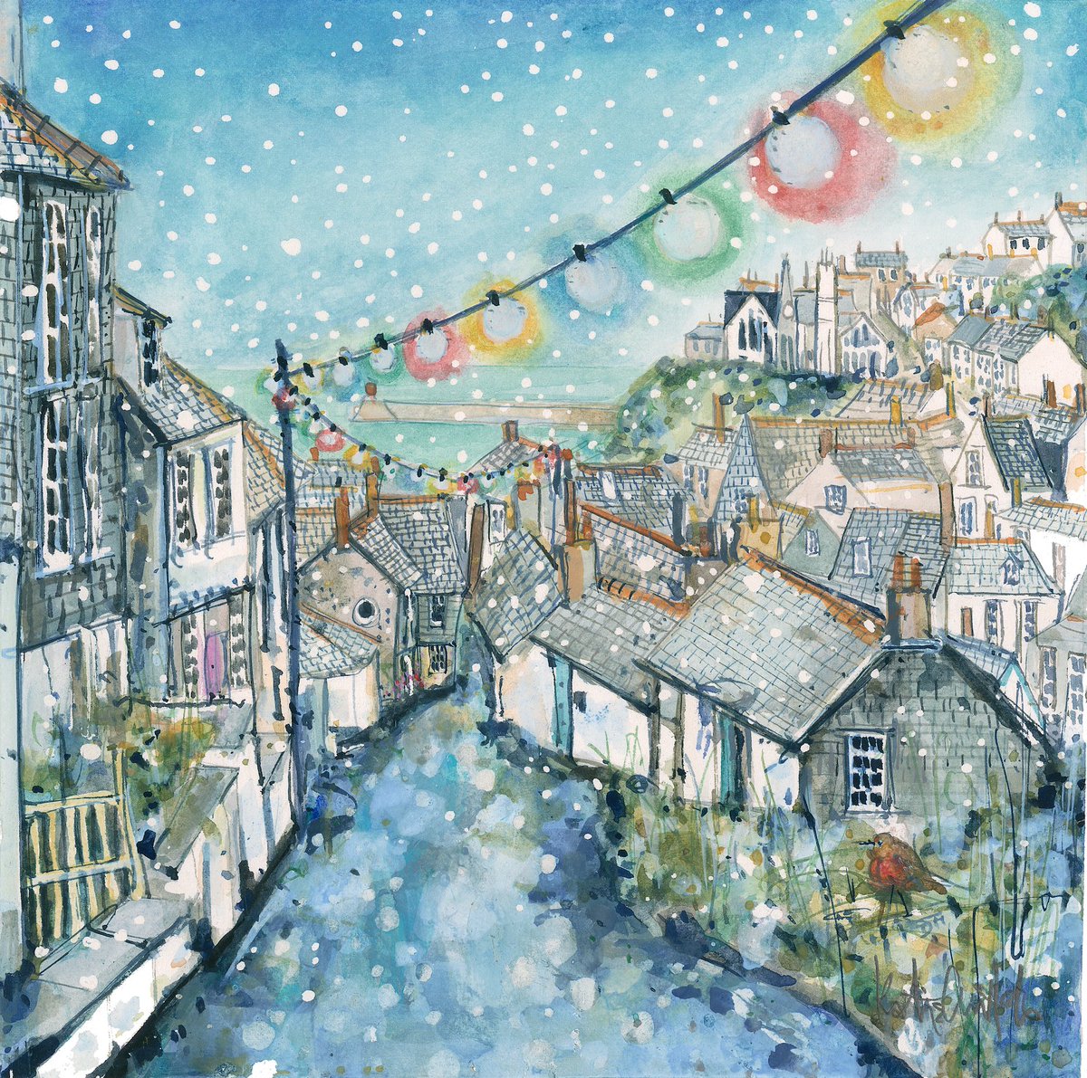 CliffsideKatie's tweet photo. Cold one today. White over with frost ❄️ #PortIsaac https://t.co/IFz3S9wsws