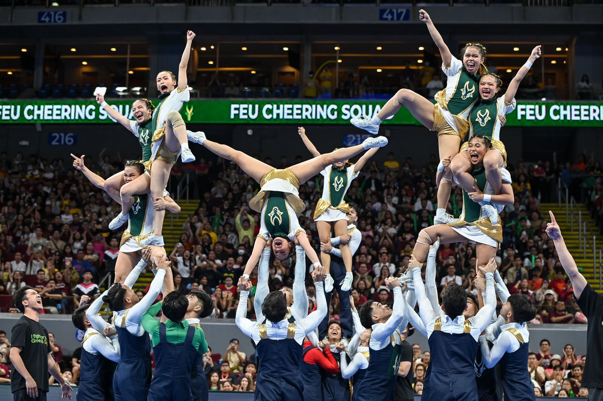 rapplerdotcom's tweet photo. IT’S ME, TAMario! 🐃

The FEU Cheering Squad puts their game face on during the UAAP Cheerdance Competition on Saturday, December 2, hitting the floor with a routine inspired by the popular video game “Super Mario.”

Will they win the championship title this year? #UAAPCDC2023 #SuperTAMario