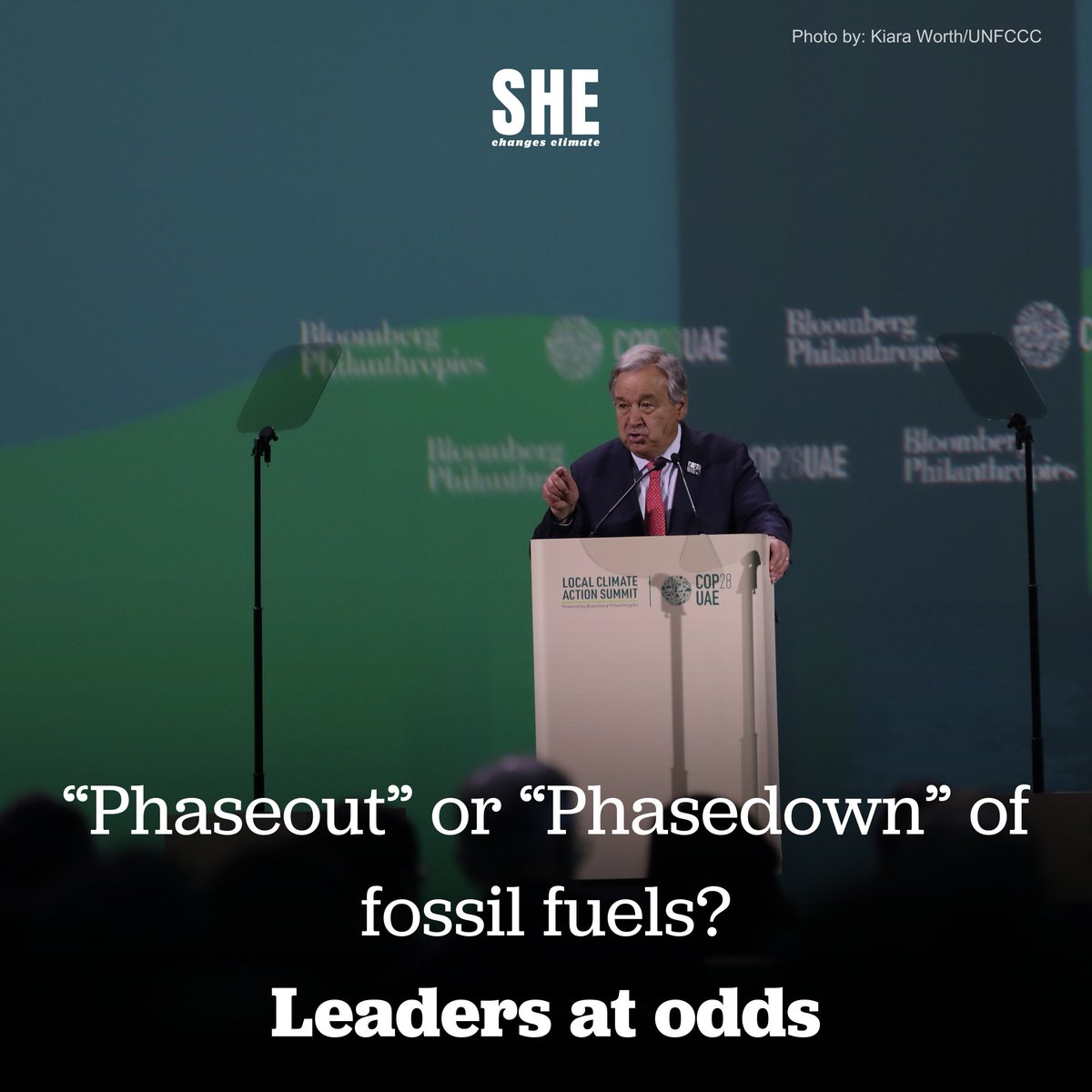 SheClimate's tweet photo. It's clear that for the safety of people, climate &amp; nature, we need to be 1.5°C-aligned. We're severely off track.

With climate extremes looming, the path towards healing the earth is clear: a complete phaseout of fossil fuels &amp; a just energy transition. #BalanceForEarth
#COP28 https://t.co/pXMXi4f76Q