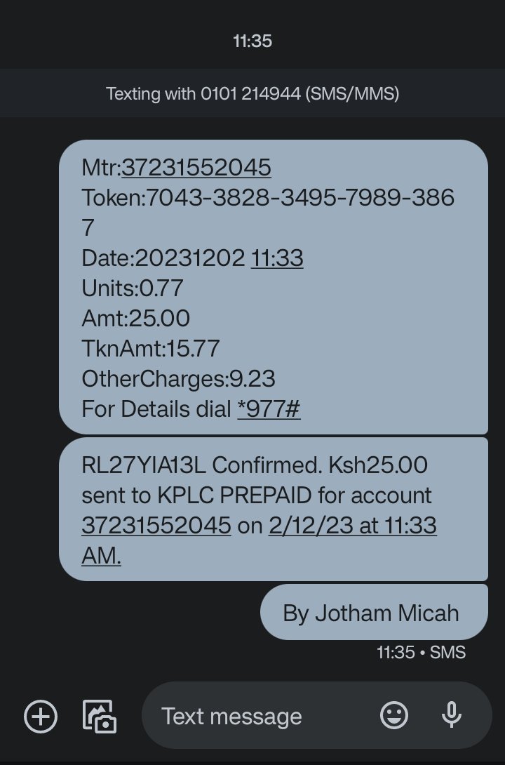 Yotamiel's tweet photo. @KenyaPower_Care here is the screenshot as requested. https://t.co/fkxNo08uUX