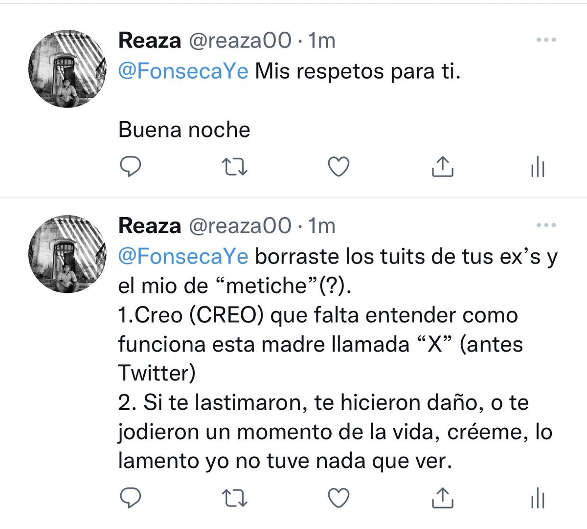 Reaza360Com's tweet photo. @FonsecaYe  para que los leas.

Ya luego bloqueas esta otra cuenta.

Que poco aguante eh!
Sobre todo, cuando no te falté al respeto de ninguna manera.
Pero cada quien su sensibilidad.

Buena noche. https://t.co/uxAc6b1ADS