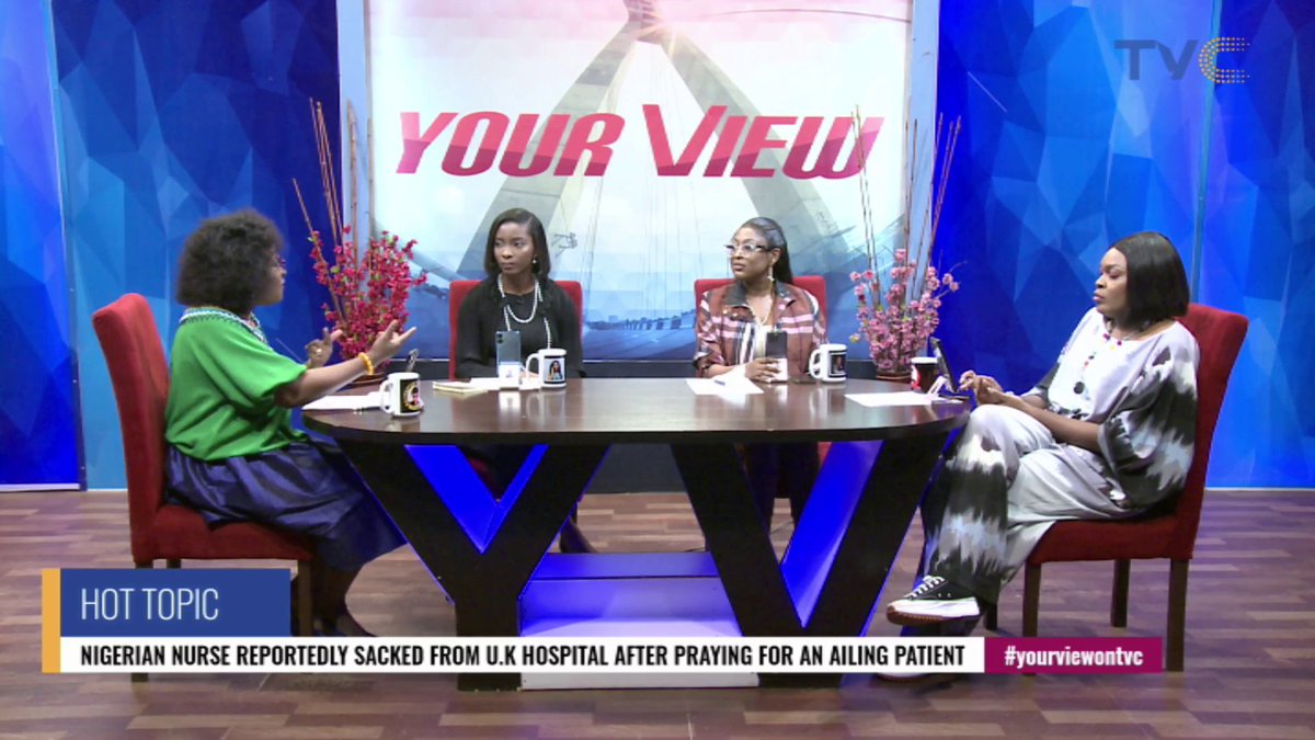 The ladies of #YourViewTVC are reacting to a trending story of a U.K.-based nurse who got deported for praying for an ailing patient.

Click the link in the bio to join the show; youtube.com/live/la0rdXB_o…