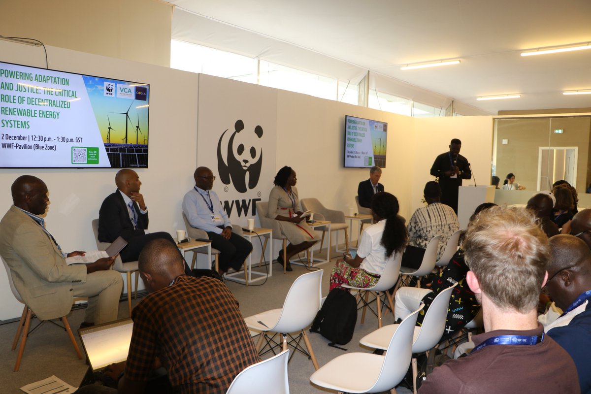LIVE: Africa Day's second event is underway at the <a href="/WWF/">WWF</a> Pavilion. #COP28  

Follow the conversation on The Critical Role of Decentralised Energy Systems in Powering Adaptation and Justice: youtube.com/user/WWFClimate