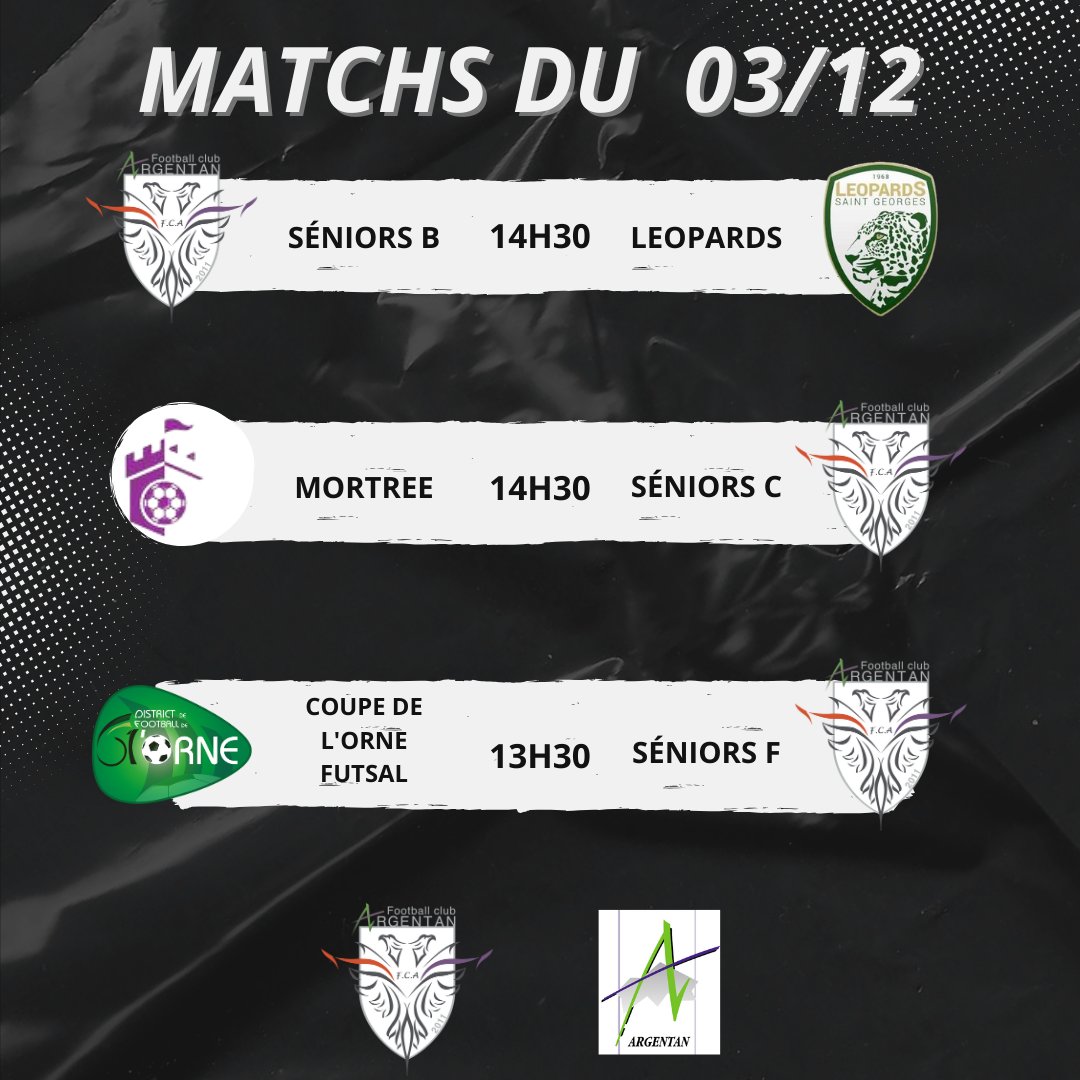 Les matchs du week-end vous sont présentés par le garage Ford Vincent Courmacel : ⚫⚪