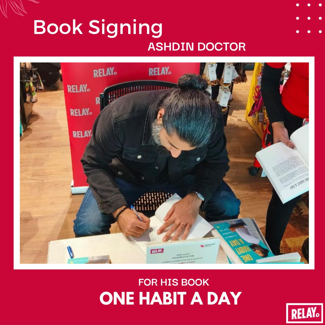 Meet your favourite author at RELAY!
.
<a href="/ashdindoc/">Ashdin Doctor</a>  was at RELAY to sign his books.
.
Grab your copies now from <a href="/delhiairport/">Delhi Airport</a>
.
.
#RelayIndia #author #post #instagram #signing