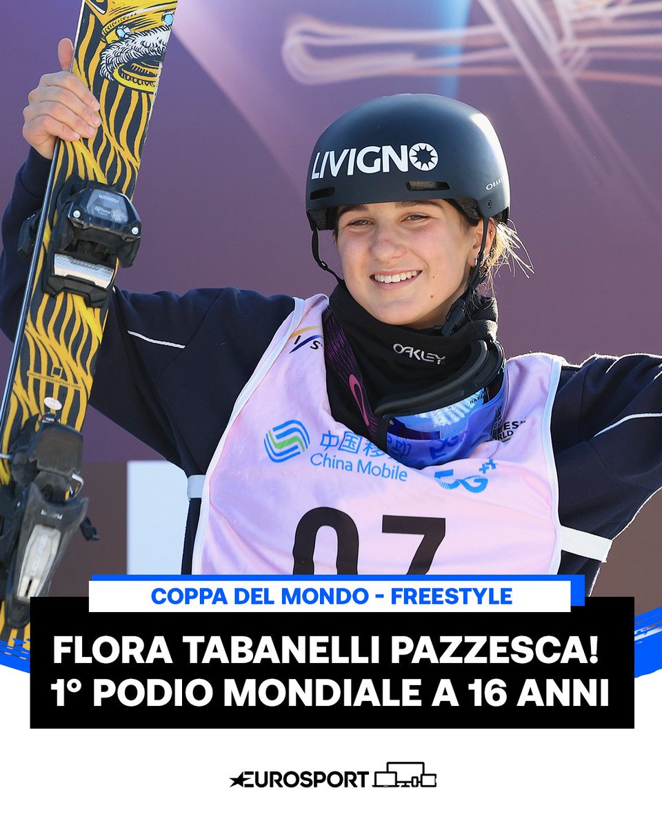 Eurosport_IT's tweet photo. FLORA TABANELLI NUOVA STELLA DEL FREESTYLE! 🌟👏

L'azzurra arriva al 3° posto nel big air di Pechino! 
Prima di Flora Tabanelli, solo Bertagna aveva conquistato un posto sul podio della Coppa del Mondo di Big Air con un successo (dicembre 2016), tre secondi ed un terzo posto 🔥 https://t.co/Jd9NB7EOWs