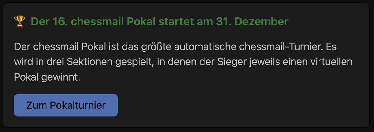 Schon 563 Teilnehmer beim 16. chessmail Pokalturnier! 🏆🙂👍 ⇨ chessmail.de/championship/v…