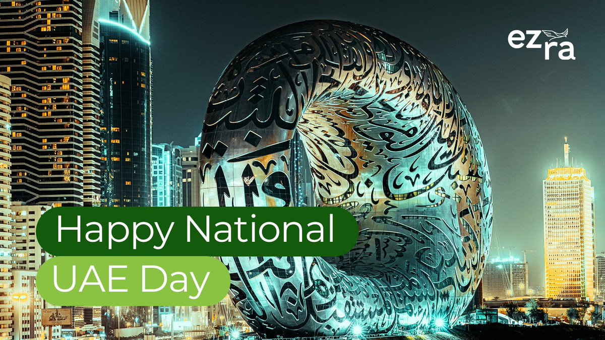 _ezraworld's tweet photo. 🇦🇪 Happy UAE National Day 🇦🇪

As a Dubai-based fintech, we are proud to celebrate the nation’s spirit of unity, progress, and innovation.

From our office, to our Emirati partners and colleagues around the world, we wish you a Happy National Day.

#Ezra #Fintech #UAENationalDay https://t.co/Edmmc6vofo