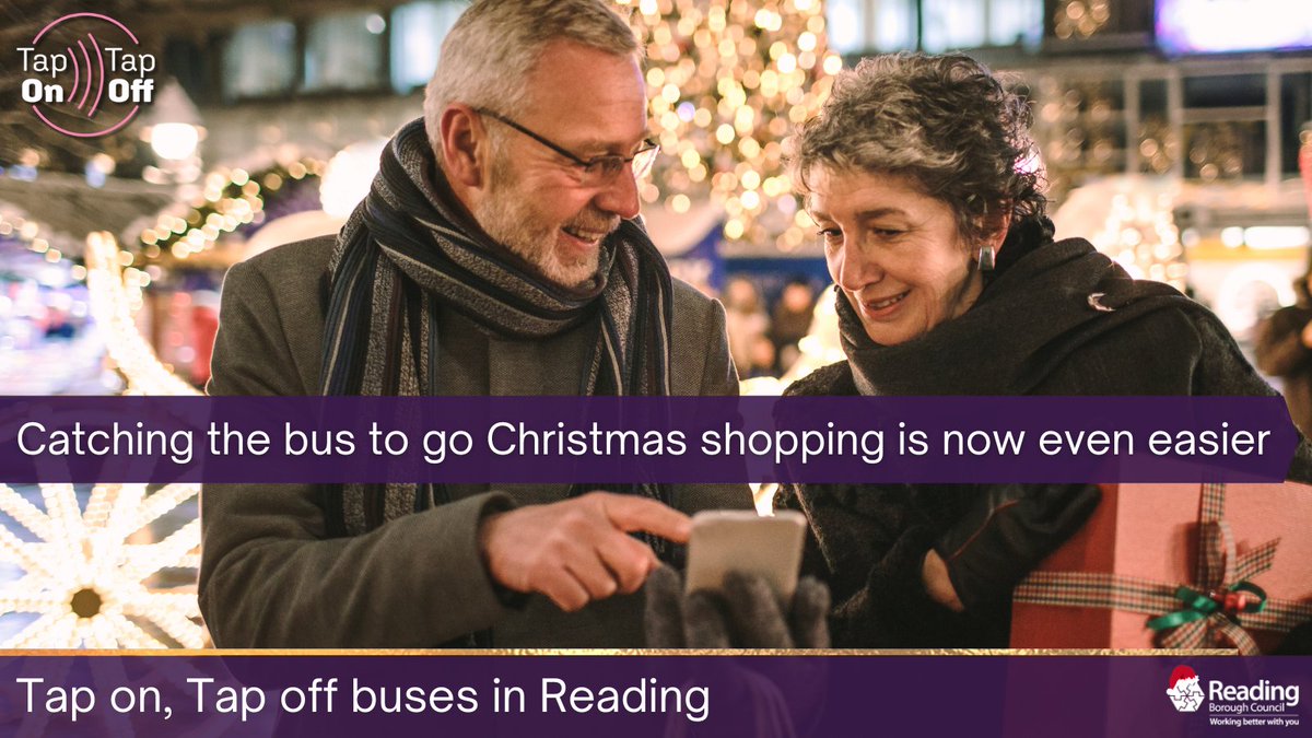🎄 Taking the bus into Reading is now even easier. Whether you're Christmas shopping, grabbing a bite, or just treating yourself, you can 'Tap on Tap off' with a payment card or device on @reading_buses, @ArrivaUKBus, & @thames_travel buses in #rdguk ➡ rdguk.info/TOTO_2UEed