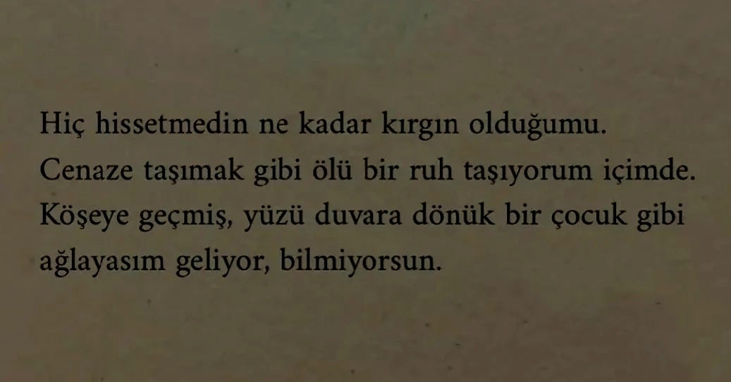 "Ağlayasım geliyor, bilmiyorsun.."