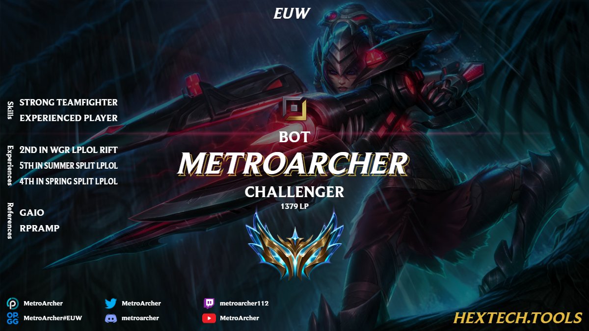 LFT as adc
Exploring my options, especially outside LPLOL.
I have vods which will be sent on request.
🔁and ♥ apreciated