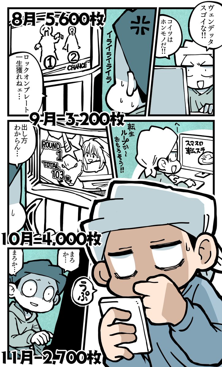 【脱サラ回胴最新話更新】
話題の新台に振り回される年間収支のお話

308話「年間収支の因果律」↓
https://t.co/1VfTkir0i5 