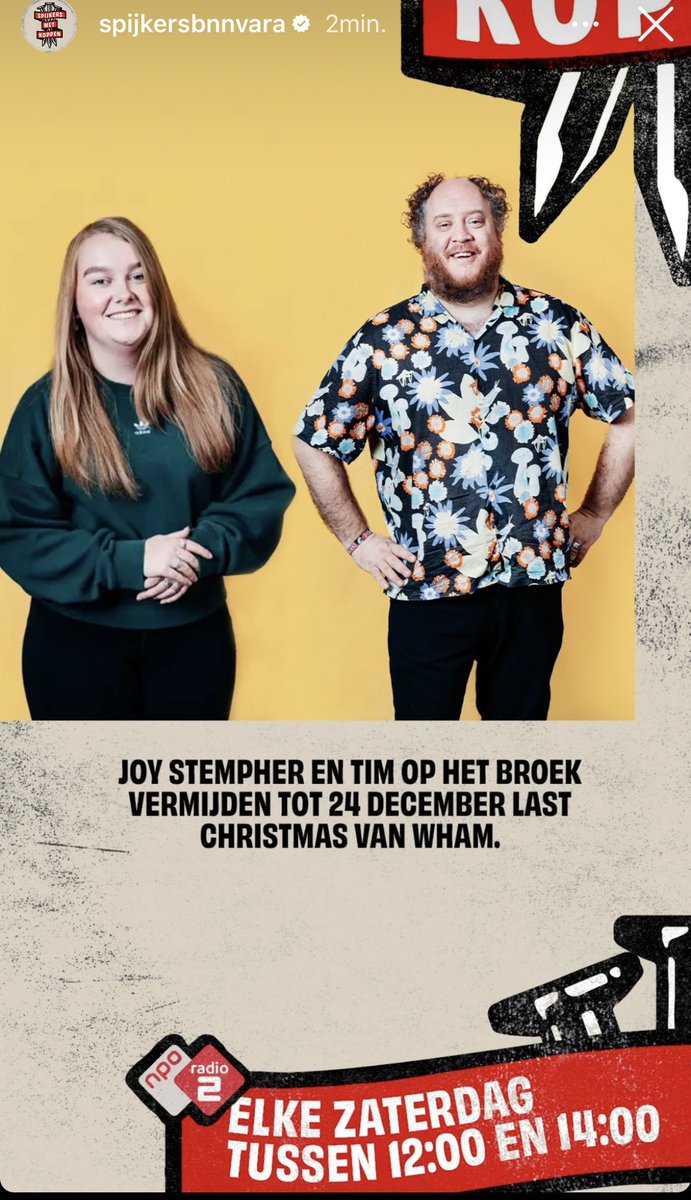 Als radionerd is het stiekem toch wel heel erg tof om het hoofd van Tim en mij op de instagram van het radio 2 programma spijkers met koppen te zien. Vanmiddag schuiven wij aan als gast om te praten over het spelletje Whamageddon en hoe we daar bij KINK mee omgaan 🙏🏼