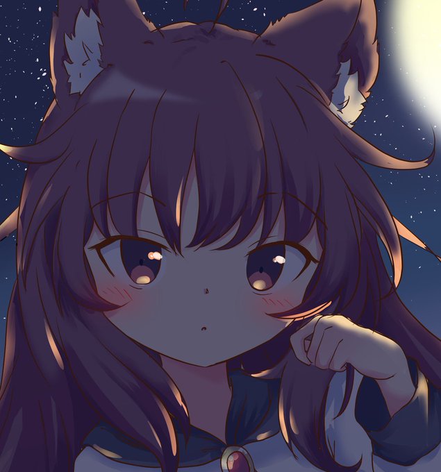 影狼ちゃんと満月の夜に明け方までお散歩🐺🌕🌌  #東方Project