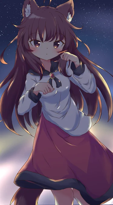 影狼ちゃんと満月の夜に明け方までお散歩  #東方Project