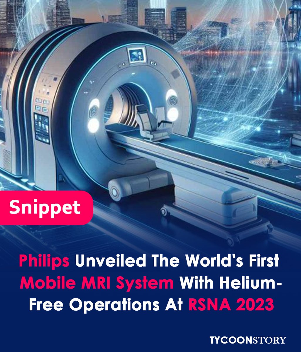 TycoonStoryCo's tweet photo. Philips Showcases World's First Mobile MRI System with Helium-Free Operations at RSNA 2023.
#PhilipsMRI #RSNA23 #mobileMRI #heliumfreeMRI #patientcare #helium #healthtechnology #patients #MRIscanners #radiology #collaborating #scanners #money @Philips
https://t.co/TkaYwtADXw https://t.co/ZodYEQZ0BV