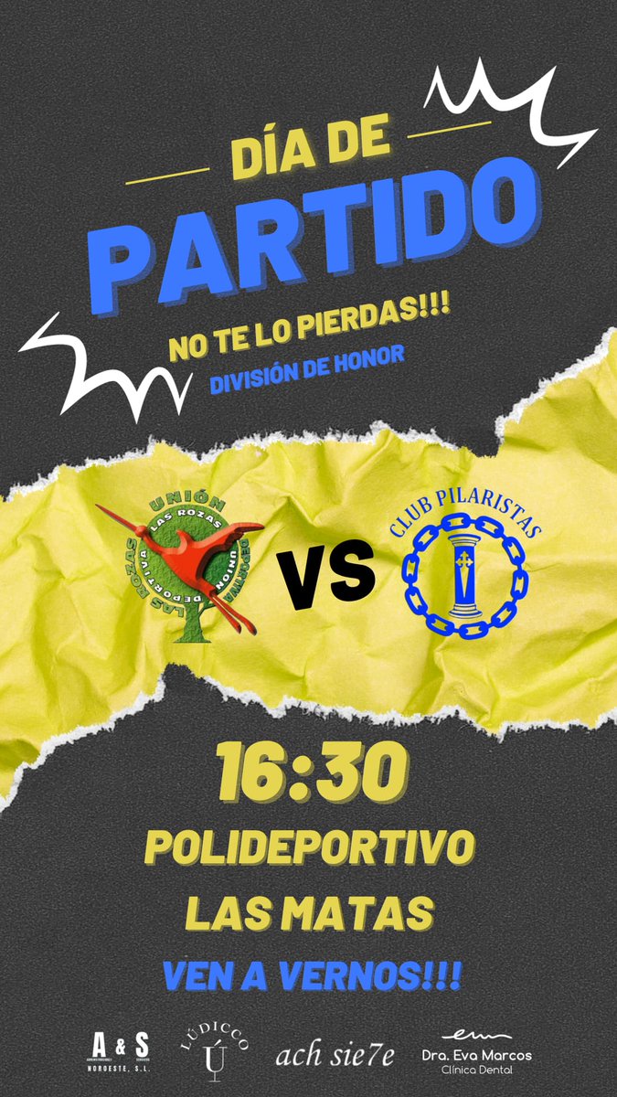 UDRB's tweet photo. #Juv_DH Esta tarde en #Las_Matas nos enfrentamos ante un rival muy complicado. Máxima concentración si queremos ganar.
@UDRB - @ClubPilaristas
📆 Sábado 2
⏰ 16:30 horas
🏟️ PM San José de Las Matas
#VamosUNIÓN
#ClínicaDentalEvaMarcos
#LúdiccoGastroClub
#AS_Noroeste
#ach_sie7e https://t.co/0yMG53irhq