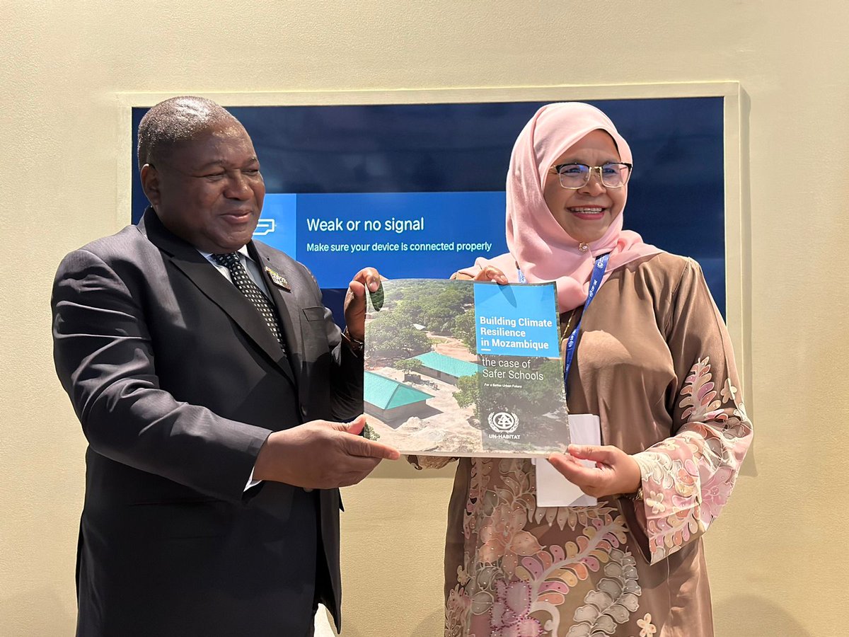 In collaboration with the government of Mozambique, UN-Habitat has successfully mobilized funding that has resulted in the construction of 4,500 climate-resilient classrooms in Mozambique.

Together, these efforts are strengthening Mozambique's resilience to #ClimateChange.