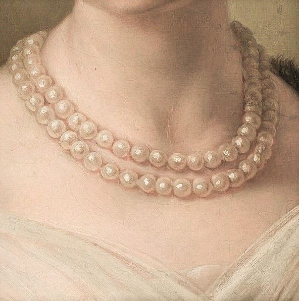 Pearl necklace in art.