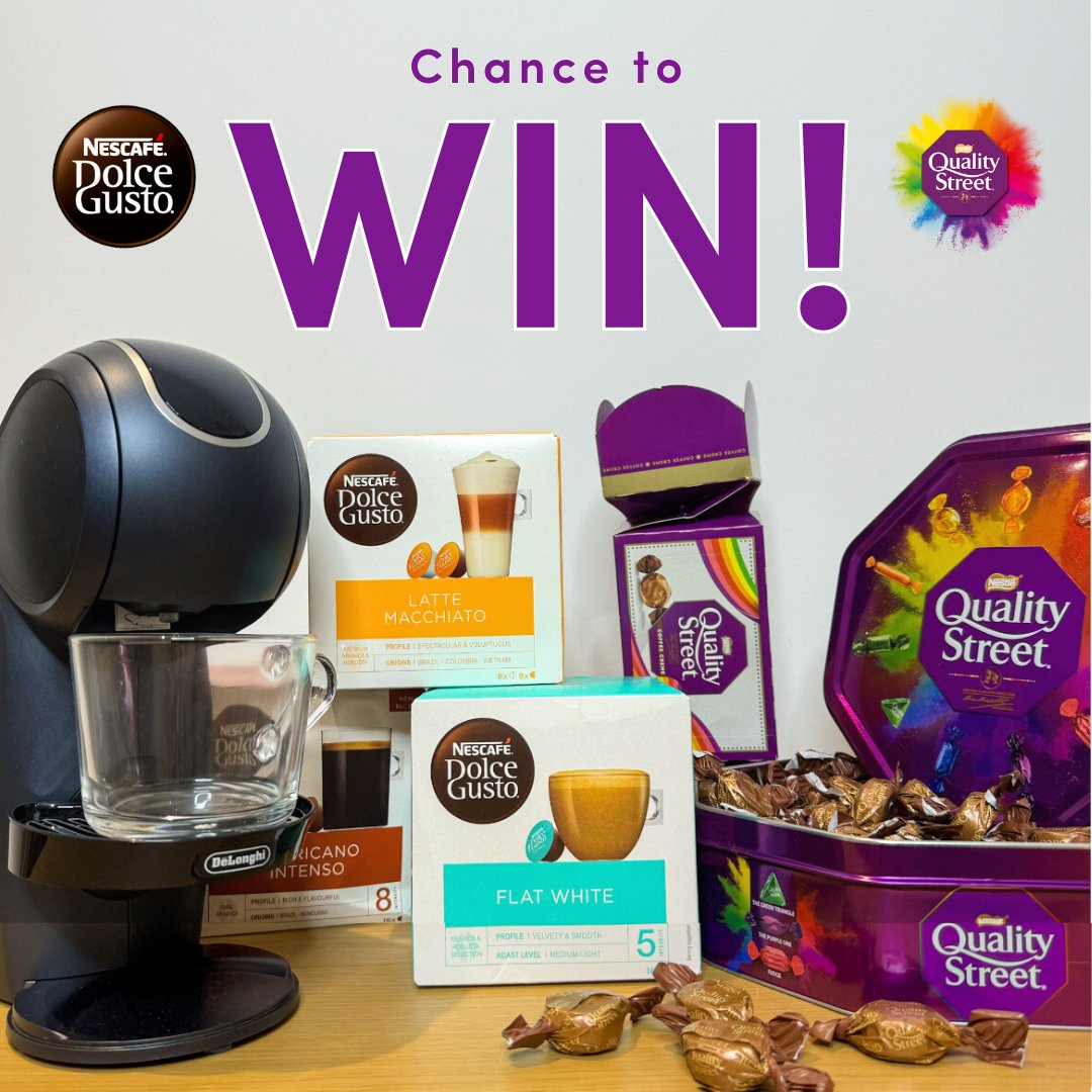 For your chance to #WIN the ultimate NESCAFÉ® Dolce Gusto® AND Quality Street® Coffee Creme bundle to share with loved ones this Christmas, simply: ❄️Follow @dolcegustouk & @qualitystreetuk 📷Repost this post *T&Cs apply. UK, IoM & CI, 18+. Closes 23.59 07.12.23 Link in bio.💜