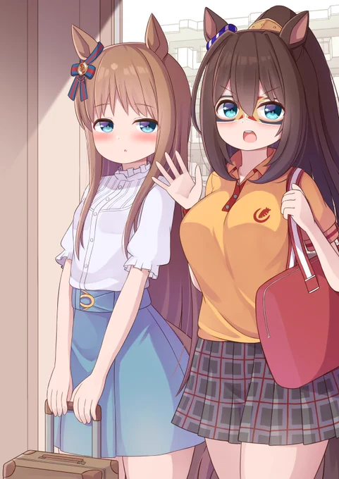 泊まりで遊びに来たエルとグラス#ウマ娘 