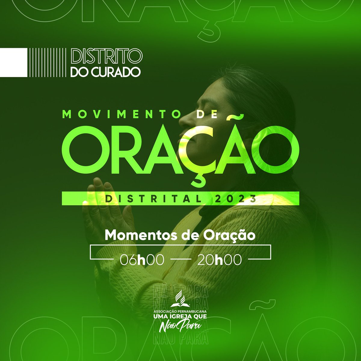 🛐 Hoje o distrito do Curado dará continuidade ao movimento espiritual da APe por uma igreja que não para de jejuar e orar pelo batismo do Espírito Santo!
#PrimeiroDeus #APeUmaIgrejaQueNaoPara