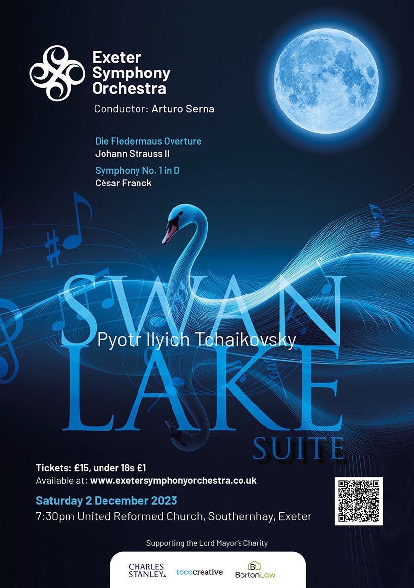 Exeter_Symphony's tweet photo. CONCERT DAY! We can’t wait to welcome everyone to our concert in the United Reformed Church this evening. Doors open at 7pm. Big shout out to our fabulous sponsors #BartonLaw @_CharlesStanley @TocoCreative whose support is so very much appreciated. https://t.co/xenFGpg9BW