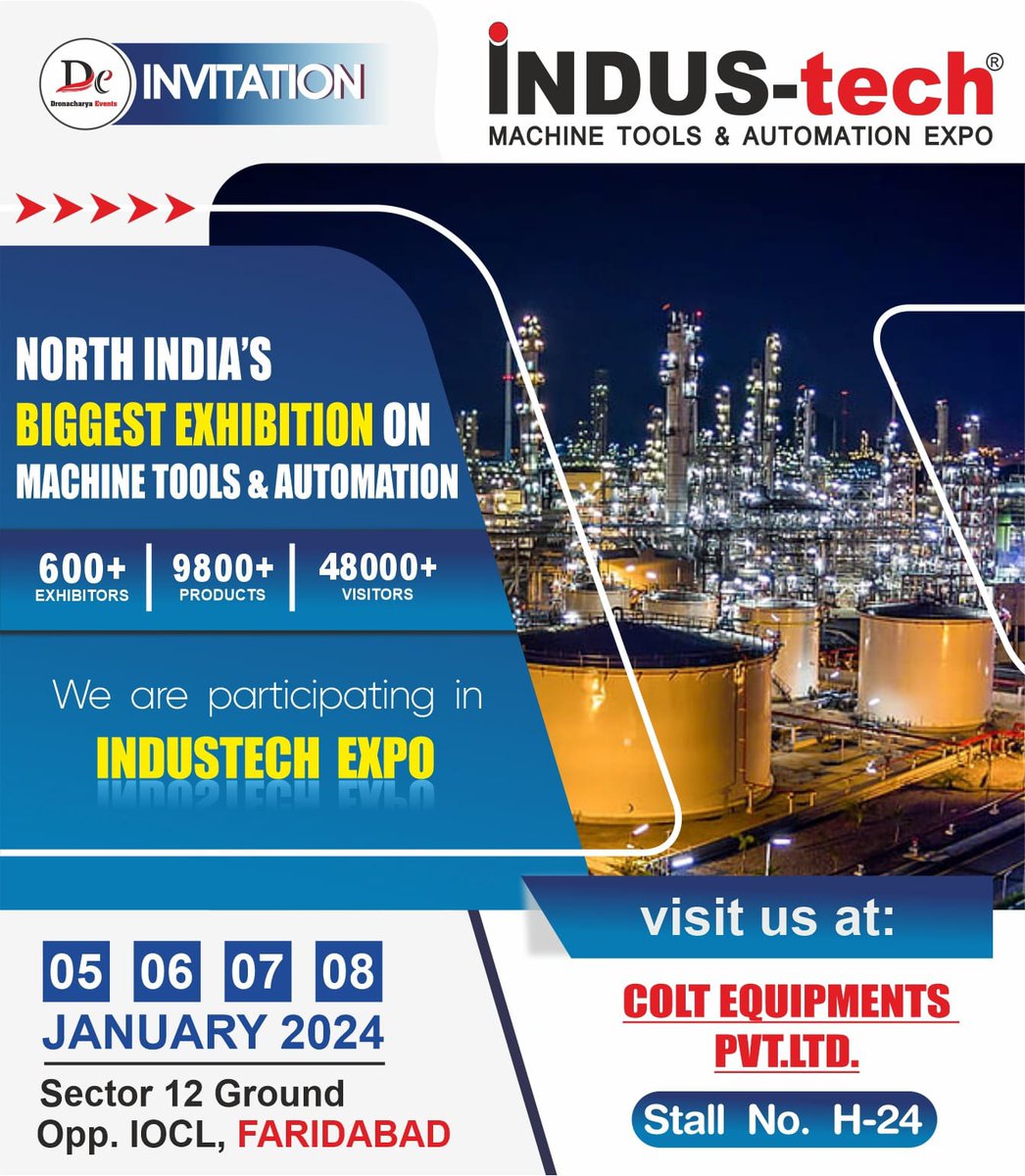 Gear up for INDUS-tech Expo! Colt Equipments Pvt. Ltd. unveils game-changing tech that redefines innovation. Don't miss this glimpse into the future!
.
.
#IndusTechExpo2024 #ColtInnovation #FutureTechReveal #GameChangerTech #InnovationUnveiled #TechShowcase #ColtEquipments