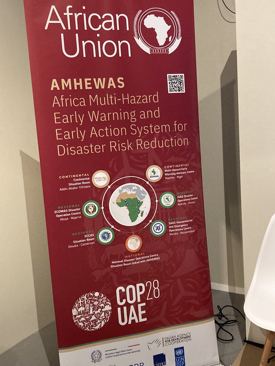 Here for the Africa Multi-Hazard Early Warning & Early Action System event - early warning supports early action mitigating the impacts of climatic hazards on communities. I’ve seen the amazing work first hand of @icpac_igad in NBO @BritAmbVinay @MadeleineFCDO #Cop28