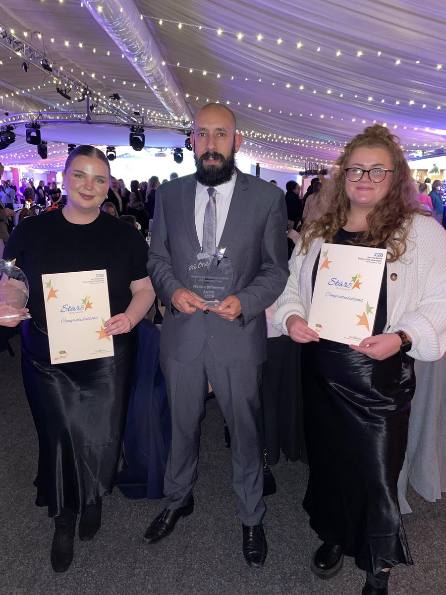 Proud Manager moment Team success at the Trust Annual awards. Eddie Made a Difference winner Lucie Unsung Hero winner Hannah Professional of the Year Highly Commended Jaime Highly Commended Rising Star @AnotherGodfrey @Frances71431872 @HPFT_NHS @SallyJudges @Sonia_Ritson @