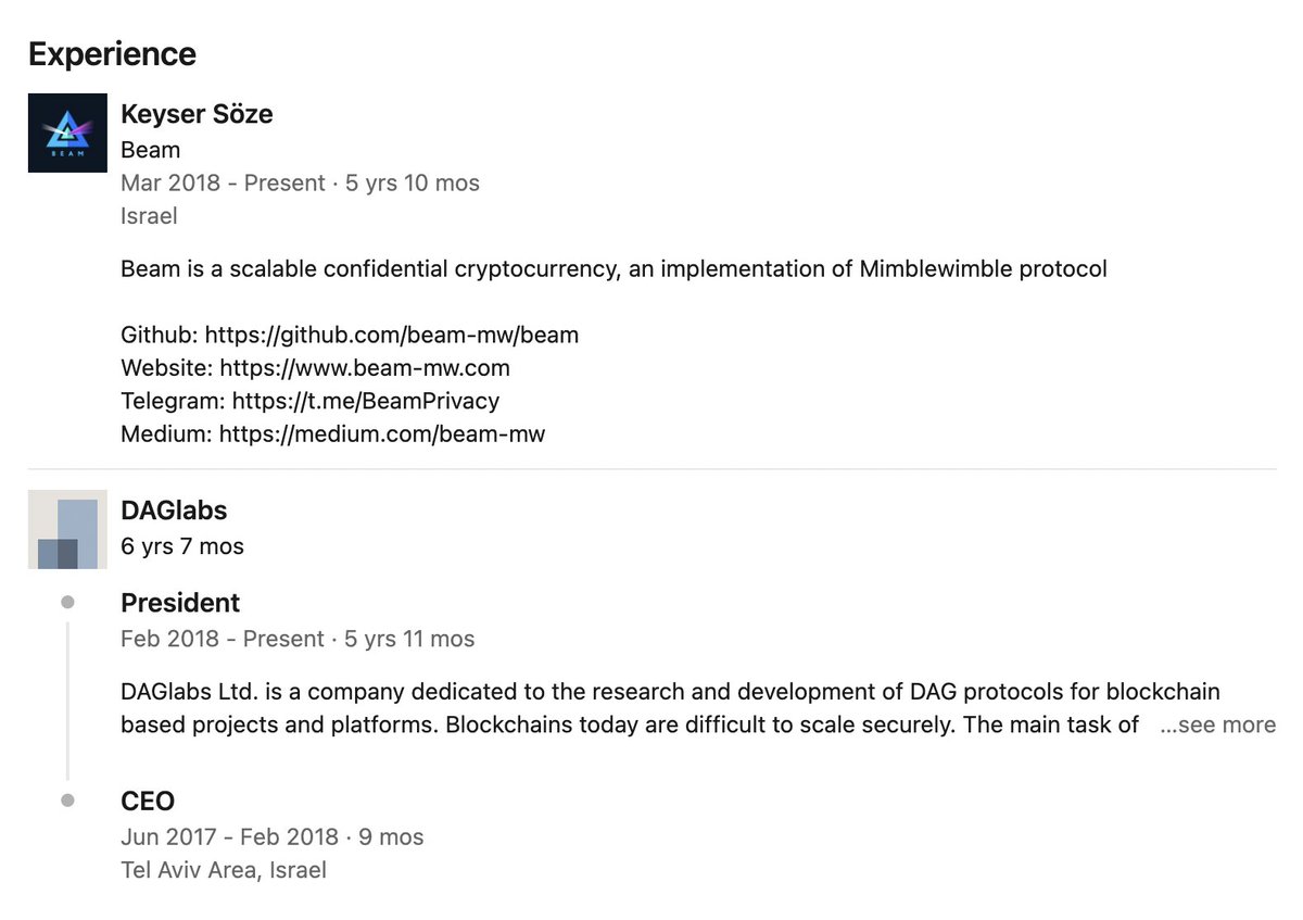 tombxbt's tweet photo. [ $BEAM ] @beamprivacy 
>heres an interesting one $KAS family, might be old news to some but W T F !?
>just found this while researching $AGRS
>DAGlabs R&D team cofounded by yonatan sompolinksy + prof. Aviv Zohar 
>looking through the people involved i noticed
>guy corem
>who is the president + ceo of daglabs
>as well as his other layer 1 PoW privacy focused blockchain $BEAM sitting at an measly 7m MC at rank #1198
>no premine
>no ICO
>deflationary

>core team + founder is the president of fucking daglabs which did all the R+D on $KAS which is going to top 3 ?
>is this a fucking joke ?
>which fucking KOL's have mentioned this i want to follow them immediately
>available on mexc ?
>wtf 
>SEND IT TO THE HEAVENS ☁️
>sorry this is messy but as promised i always post here first if i find a gem
>FROM THE SURFACE THIS IS AN UNDERVALUED GEM💎