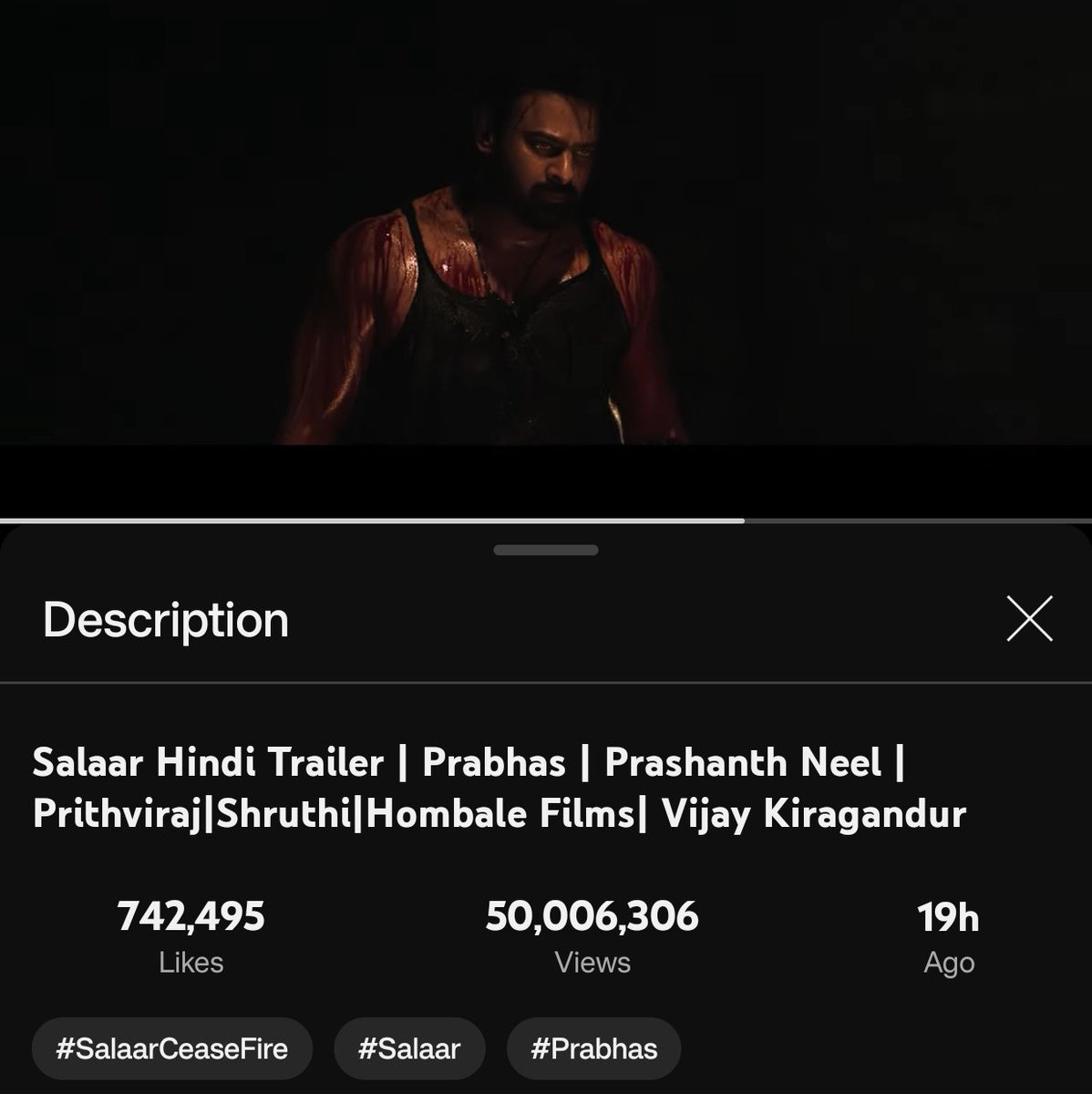 Rowantg's tweet image. Top7 Most Viewed Hindi Trailers in 24hrs:  1. #Adipurush- 52.3M 👑📷2. #TJMK- 50.96M 3. #AnimalTrailer- 50.59M 4. #Salaar📷- 50M*[5hrs left] 5. #KGF2- 49M 6. #Jawan- 45.6M 7. #Cirkus- 45M  #SalaarTrailer Hindi Version Hits 50M Views in Just 19hrs  TR LOADING 
$Portal @Portalcoin