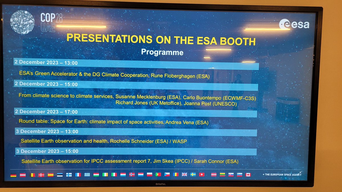 Come and see us at the ESA pavilion at @COP28_UAE building 88. @esaclimate @ESA_EO