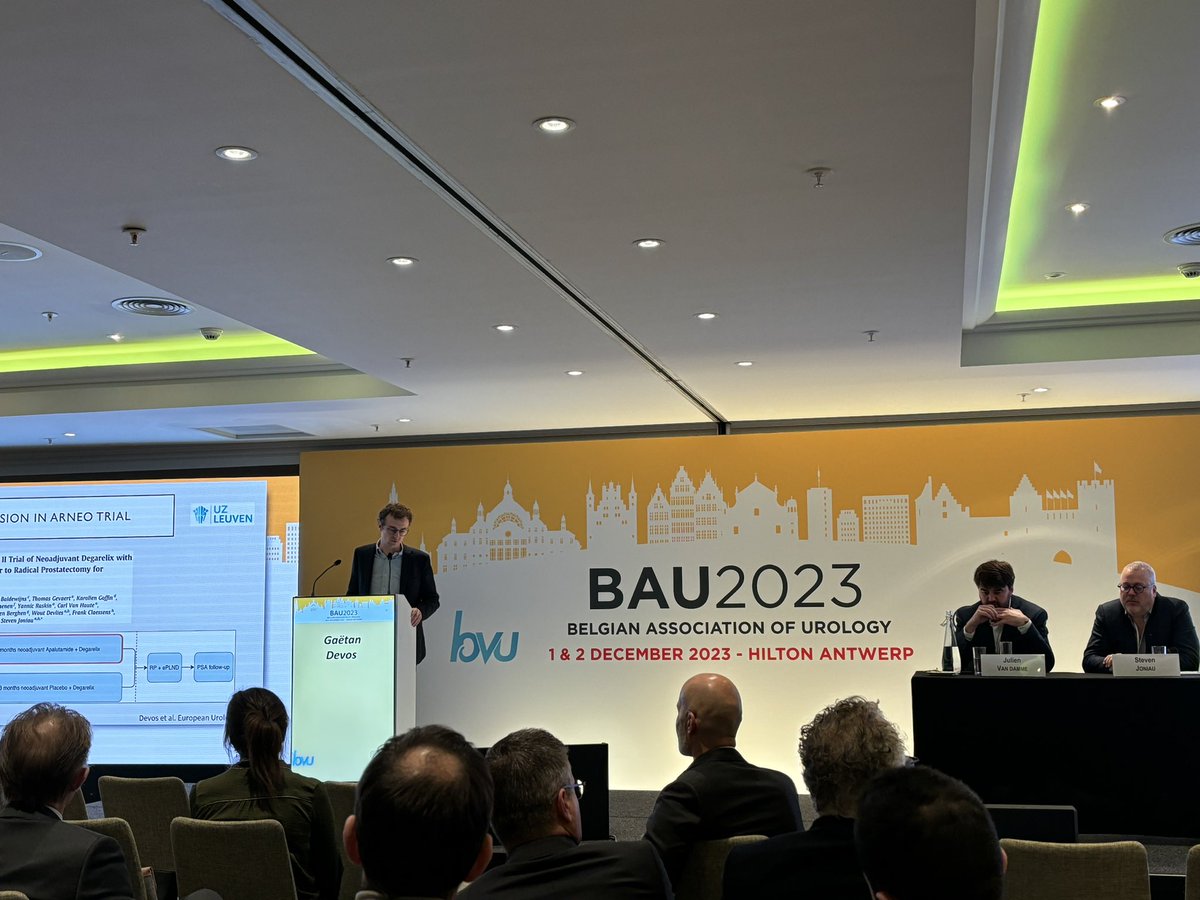 The last day of the #BAU2023 congress is being kicked off with an interesting #ProstateCancer case, presented by @devos_gaetan and moderated by @joniau @vandamme_jvd! Please find the programme on our website 👇 @sb_uro @Uroweb @esru_be bau.be/programme/