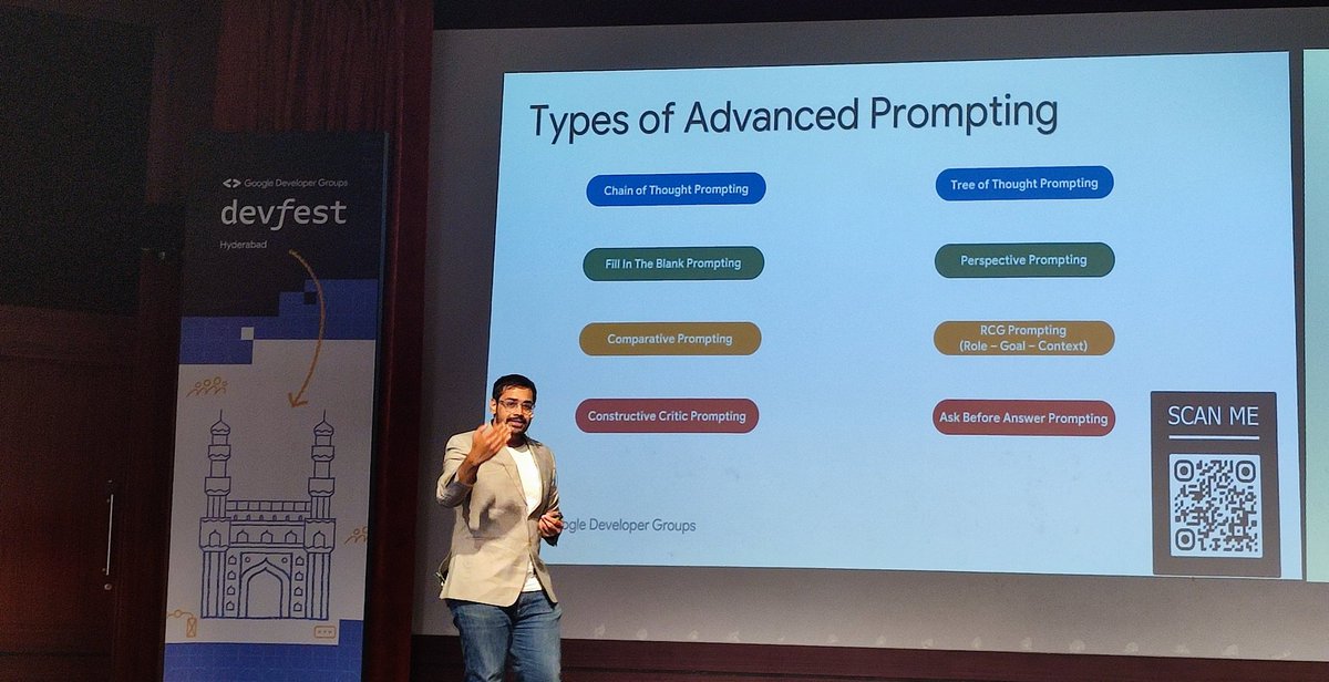 digitalimtiaz's tweet photo. Another Intriguing Session On "World of Prompt Engineering and Advancements" By Om Ashish Mishra @ #Google #DevFest2023
@gdg_hyd @gdgc_hyd #DevFest23 #DevFestHyd #Hyderabad https://t.co/pZq42Uzbe8