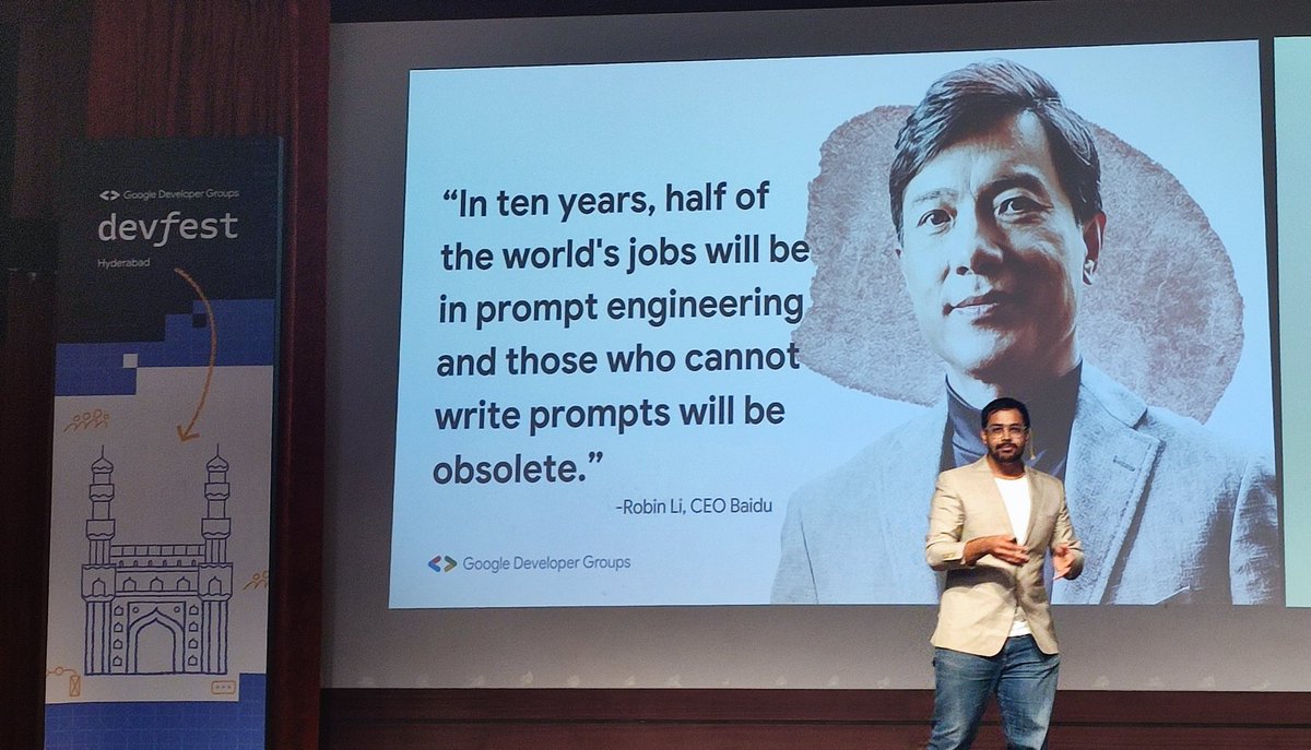 digitalimtiaz's tweet photo. Another Intriguing Session On "World of Prompt Engineering and Advancements" By Om Ashish Mishra @ #Google #DevFest2023
@gdg_hyd @gdgc_hyd #DevFest23 #DevFestHyd #Hyderabad https://t.co/pZq42Uzbe8