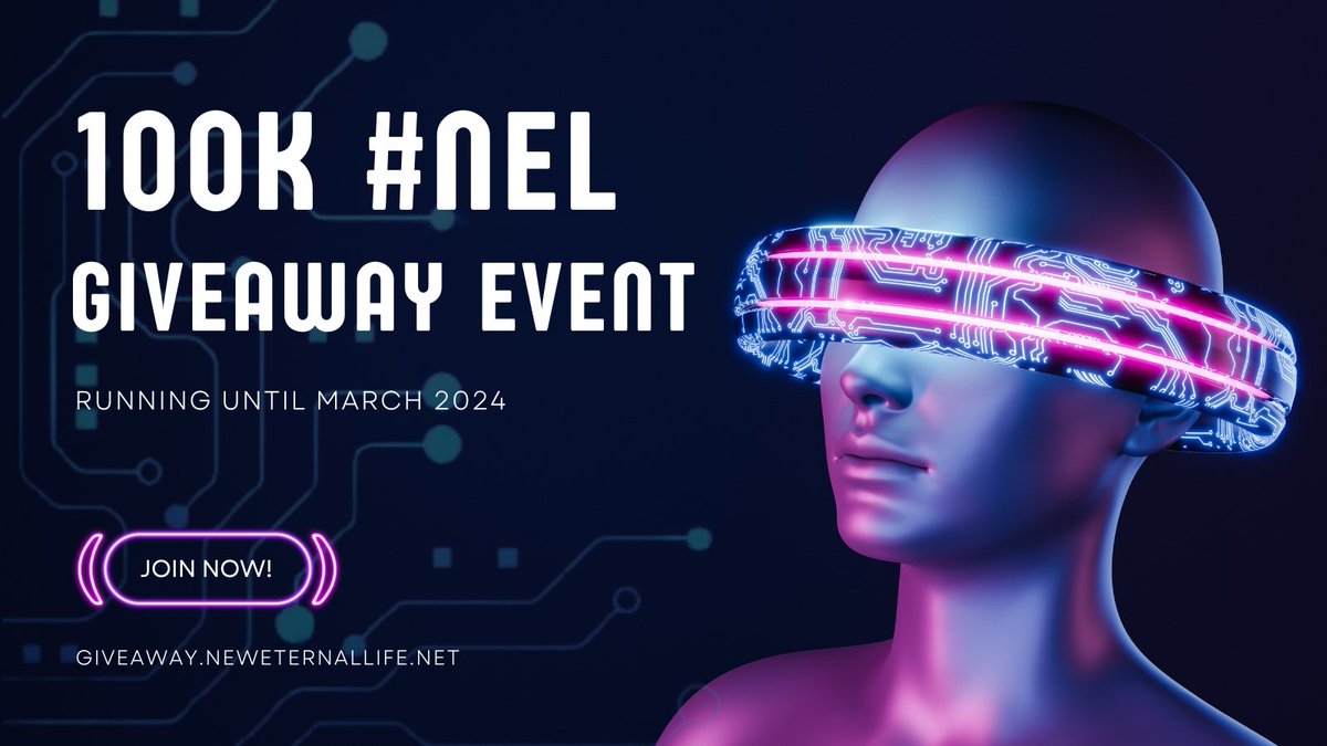 The #NEL #Giveaway is running crazy! 😎🚀 Our NewEternalLife Layer-1 Proof-of-Work blockchain will revolutionize the #Crypto Space 🤩 become a part of our rapidly growing community and secure your spot at in the 100k Giveaway 👉 giveaway.neweternallife.net