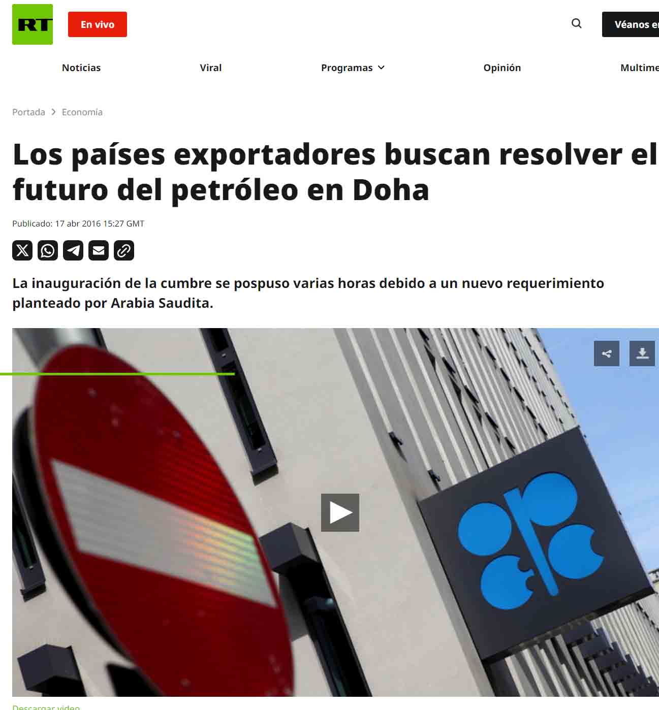 Los pa�ses exportadores buscan resolver el futuro del petr�leo en Doha