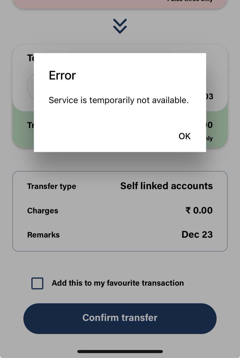 Atul_Verma_'s tweet photo. @bankofbaroda Unable to to transfer money in self linked account.
Getting ‘Service not available’. 
Can u pls let me know when this issue gets resolved.
I am using BOB IOS application.
Is there any issue going on with the app? https://t.co/gVeQu055n1