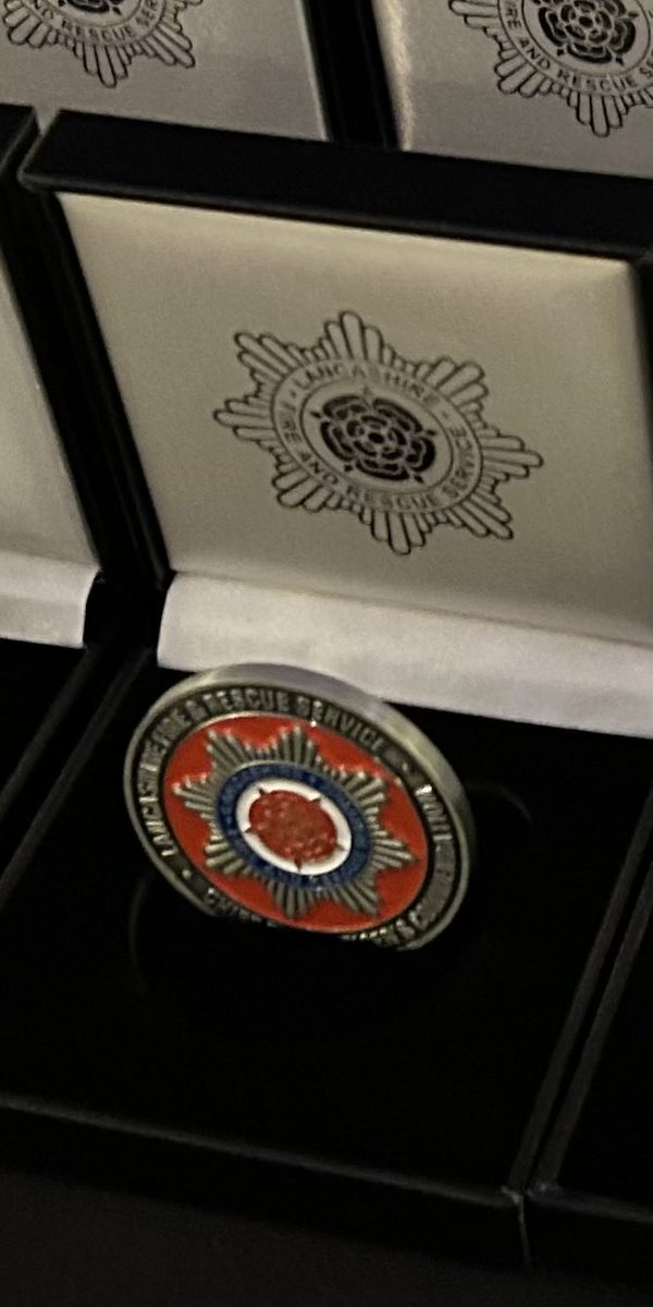 Great to present so many Chief Fire Officer’s Commendations with commemorative Coins to worthy recipients alongside their certificates last night. 🥇 A new addition that will look fab mounted with retirement Axes etc. ⁦@LancashireFRS⁩ 🚒👏🏽