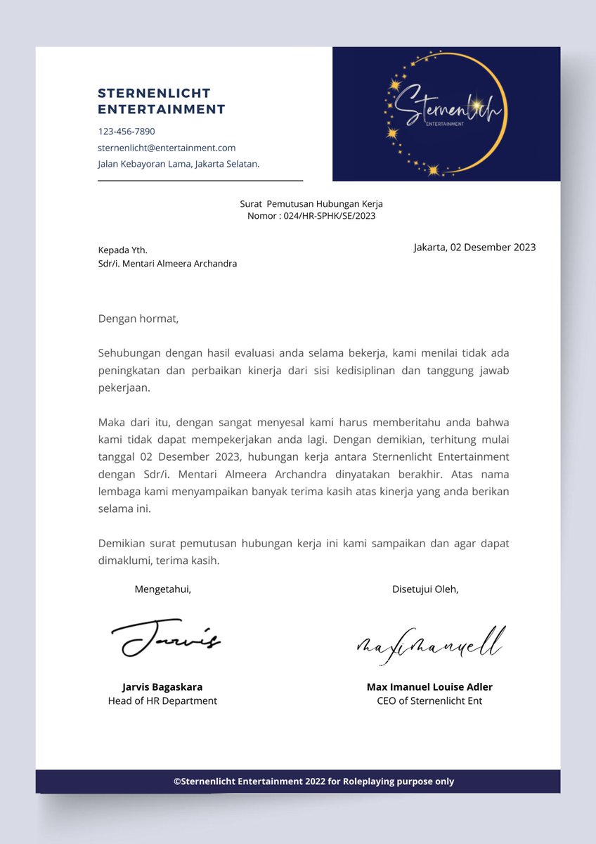 ㅤㅤㅤ
[ 📧 E-MAIL ]

To : <a href="/KlSAHKU/">Mentari</a>
From : sternenlichtoffice@gmail.com

Cc. 
olivernathaniel@sternenlicht.com
@phiderouge
maximanuell@sternenlicht.com
<a href="/saurjana/">𝐌𝐀𝐗 𝐈𝐌𝐀𝐍𝐔𝐄𝐋</a>
jeremiahwidjaja@sternenlicht.com
@SERENADEOFPAIN
ㅤㅤㅤ