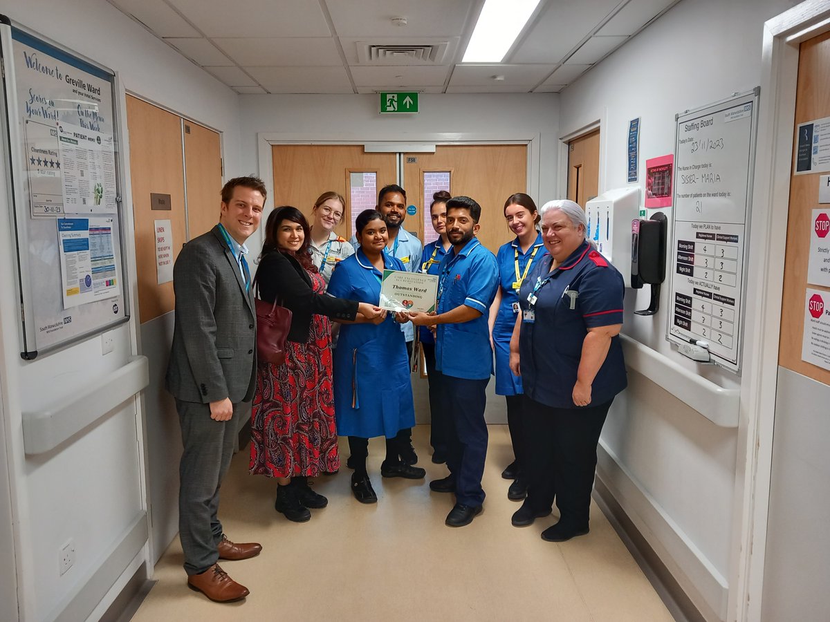 nhsswft's tweet photo. Congratulations to Thomas Ward, who were awarded 'Outstanding' as part of their Care Excellence Accreditation. The certificate was presented by Non-Executive Directors Oliver Cofler and Yasmin Becker. https://t.co/jJRnfmvwjK