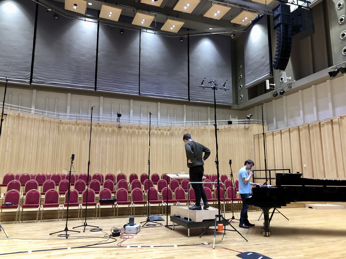 Setting up for our @ComposeherUK recording today. Hope all @GSAChoir members make it through the snow!