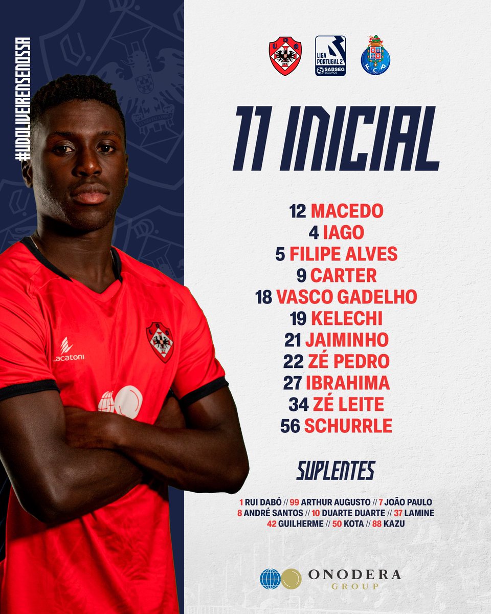 oliveirense_sad's tweet photo. #UDOFCP ⚔️ Eis o onze da nossa União para o encontro desta manha no Estádio Carlos Osório
#UDOliveirenseNossa #NossaUnião #NossaPaixão https://t.co/vLczGk1WmH