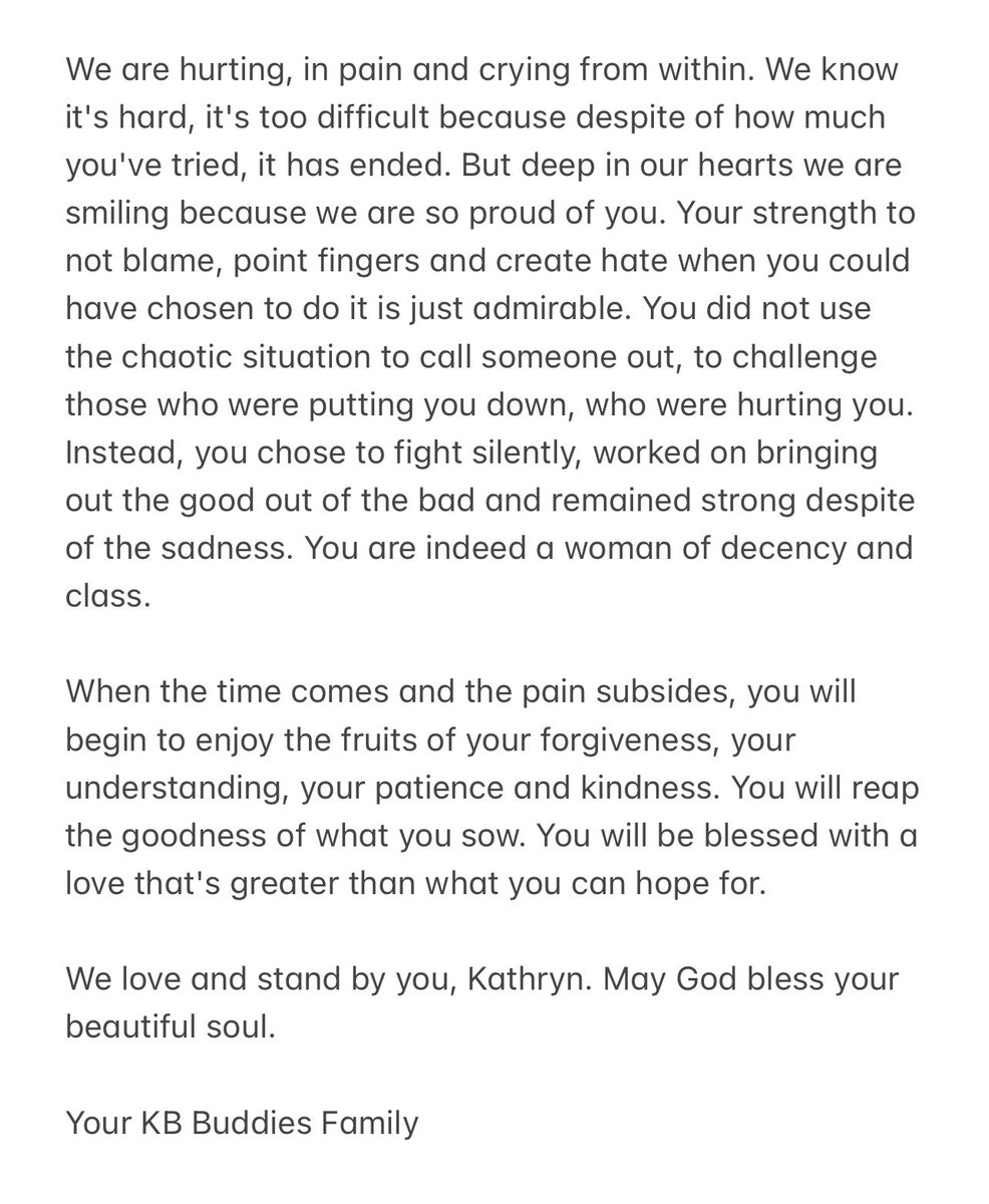 OfficialKBB's tweet photo. “We were there through thick and thin and we will always be here no matter what.”

A letter of comfort and hope for you, @bernardokath! 🫂 https://t.co/Wrwapen86I